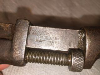 RARE Antique Winchester 8 1/2 “ No.  1002 Adjustable Coes Style Nut Monkey Wrench 5