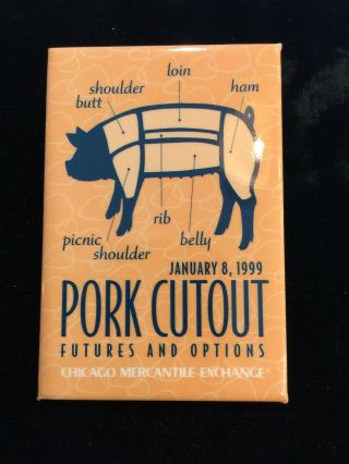 Chicago Mercantile Exchange Pork Cutout Badge Pinback