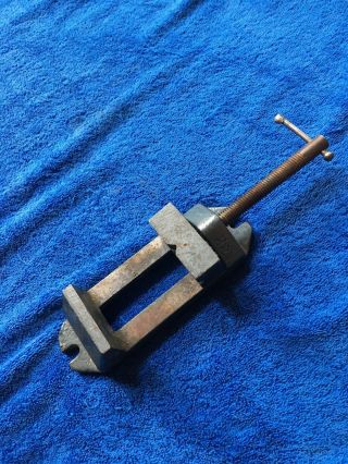 Vintage Machinist Tool V2 Drill Press Vise Grooved Jaw 2 1/4 Wide 3 " Open