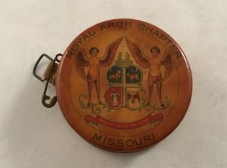 Antique Celluloid Tape Measure Masonic Mason Royal Arch Chapter Missouri 1915