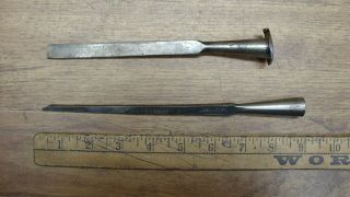 Old Tools,  Antique James Swan 3/16 " X 8 - 11/16 " Socket Firmer Chisel & Bonus