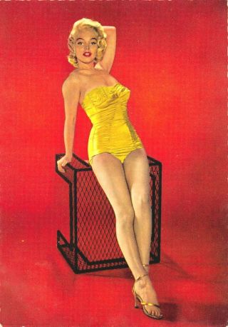 Marilyn Monroe Vintage Sexy Leggy 1950s Chrome Swimsuit Cheesecake Rppc Photo