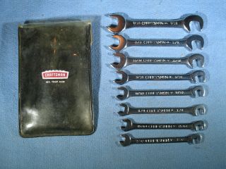Vintage Craftsman - V - Series 8 - Piece Open End Ignition Wrench Set 4306 Usa Made