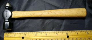 Vintage Plumb Ball Pein Hammer• 8 Inches Total• 5.  4 Ounces Total -