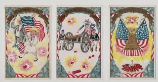 Three Vintage Embossed Patriotic Fourth Of July Postcards