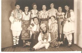 Pp0174 Romania Muntenia Folk Costumes Folklore Ethnics Real Photo 9x14 Cm