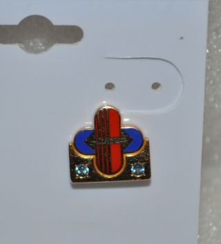 Unique Unidentified 10k Gold Service Award Lapel Pin With Stones Cto