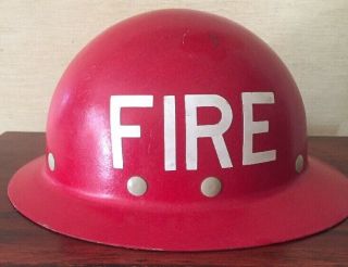 Vintage Fire Red Hard Hat Safety Helmet Superglass Firefighter 2