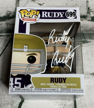 Rudy Ruettiger Autographed Notre Dame Football Pop Funko Jsa