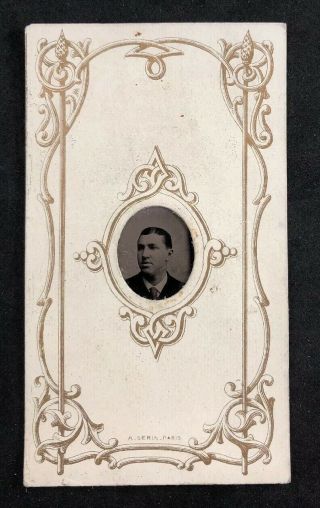 Victorian Carte De Visite Cdv: Tintype: Young Man: Paris 1887