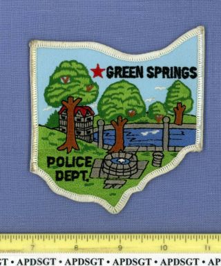 Green Springs Ohio Sheriff Police Patch State Shape City Park Fountain Pond