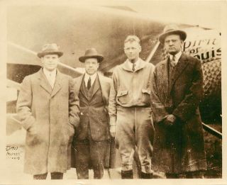 1927 Small Vintage Photo Snapshot Charles Lindbergh & Plane,  Palfrey,  St.  Louis