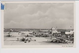 Vintage Rppc Klm K.  L.  M.  Fleet Douglas & Constellation @ Schiphol Airport