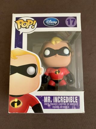 Funko Pop Mr Incredible 17 Disney Store Logo With Pop Protector