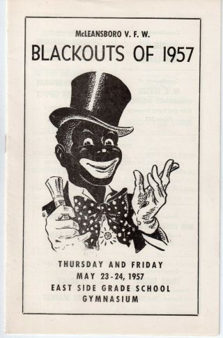 Mcleansboro V.  F.  W.  Blackouts Of 1957 Minstrel Show Local Advertising Program