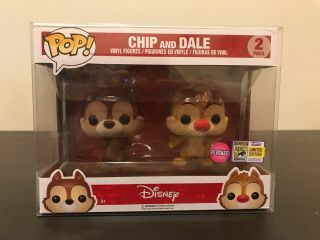 Funko Pop Flocked Disney Chip And Dale 2 - Pack Summer Convention Exclusive