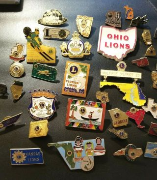 48 Vintage Lions Club Convention Pins From 1960 