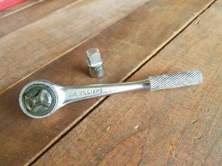 Vintage Williams 1/4 " Drive Ratchet M - 52 With 3/4 Increaser