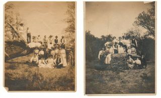 (2) 1890s San Antonio Texas Melcher’s Cheese & Sausage Wagon Photos