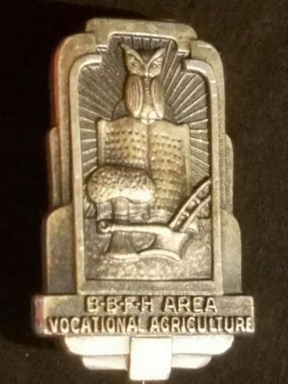 Vintage Silver B.  B.  F.  A.  Area Vocational Agriculture Pin