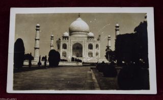 Taj Mahal Black & White Photograph India Old Rare Vintage Collectible.  I57 - 12 Us