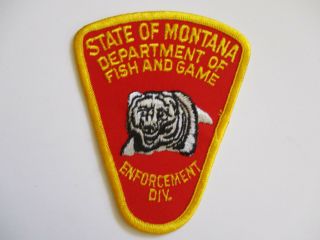 Vintage 1980s State Of Montana Dept Of Fish And Game Enforcement Police Patch