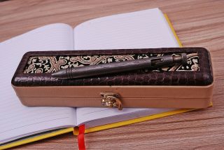 Custom Hand Forged Damascus Steel Ballpoint Pen W/ Gift Box - Q 558