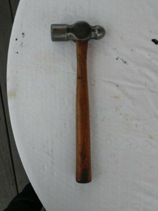 Vintage Plumb 40 Oz.  Ball Peen Hammer W Orig Wood Handle 14 " Length Old Tools