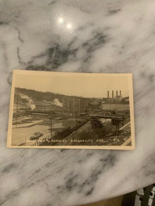 Vintage Postcard Rpcc Hawley Pulp & Paper Company Oregon City Or Real Photo