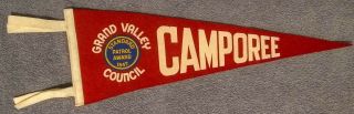 Boy Scouts 1947 Grand Valley Council Camporee Standard Patrol Award Pennant Exc
