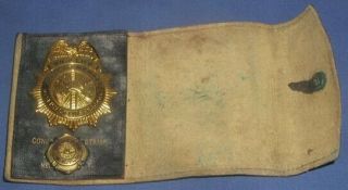 Antique Obsolete West Nyack Ny Fire Dept.  Eng.  Co.  1 Gold Badge Shield
