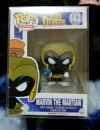 Funko Pop Animation,  Duck Dodgers 143 Marvin The Martian,  Vaulted With Protecter