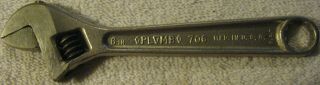 Vintage Rare Plvmb Plumb 706 6 " Adjustable Wrench With 1/2 " End Wrench,  Tool,  Usa