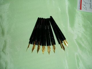 8 Made In Usa,  Carter 6 Gold Tip Fountain Pen Points,  3 1/4 " Long Marked