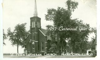 Prairietown,  Illinois - St.  Peter Lutheran Church - Rppc - (posted) - (ill - Pmisc)