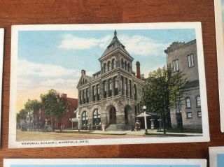 Postcard Set of 6.  Mansfield,  Ohio.  Various Scenes.  Park,  School,  Prison. 4