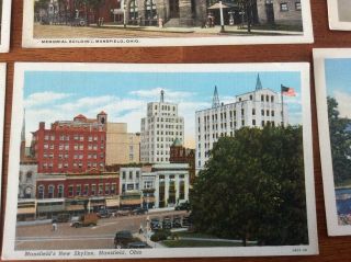 Postcard Set of 6.  Mansfield,  Ohio.  Various Scenes.  Park,  School,  Prison. 5