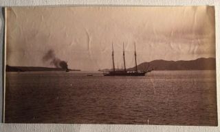 Circa 1890 Albumen Print View Of The Golden Gate? Looking West With Ships