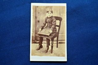 Cdv Of Young Girl Posing With A Scrapbook,  Possibly English