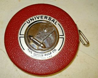 Vintage Lufkin Rule Universal Steel Tape Measure 50 Feet Black Tape