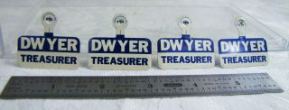 4 Vtg.  Collectible Budd Dwyer Campaign Lapel Pins 1980 