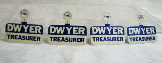 4 VTG.  COLLECTIBLE BUDD DWYER CAMPAIGN LAPEL PINS 1980 ' S 2