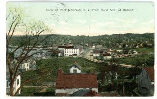 Port Jefferson Li Ny - View From West Side Of Harbor - Postcard