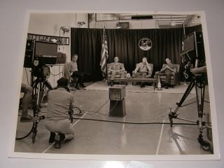 Apollo Xi (11) Crew Pre - Launch Televised News Conference 8x10 Vintage Nasa Photo