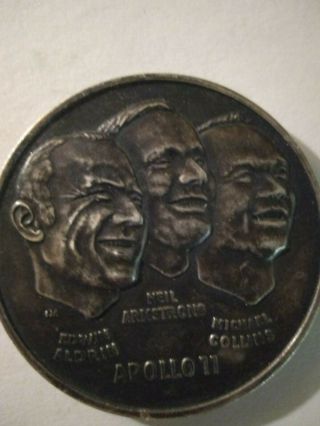 Wellings 1969 Apollo 11 Moon Landing.  999 Fine Silver Commemorative Medal