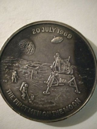 Wellings 1969 Apollo 11 Moon Landing.  999 Fine Silver Commemorative Medal 2