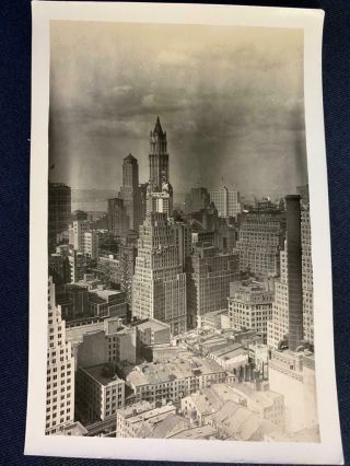 1930 Woolworth Bldg From 120 Wall St Manhattan York City Old Nyc Photo T228