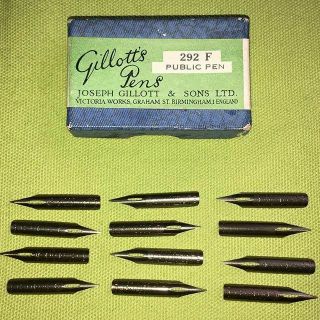 Gillott 292 Vintage Pen Nibs.  An Outstanding Nib.  (packs Of 12 For £19)