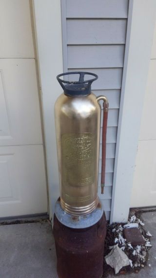 Antique Brass (copper) Fire Extinguisher General Model Quick Aid,  Vintage
