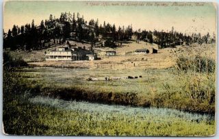 1910s Alhambra,  Montana Postcard " A Quiet Afternoon At Sunnyside Hot Springs "